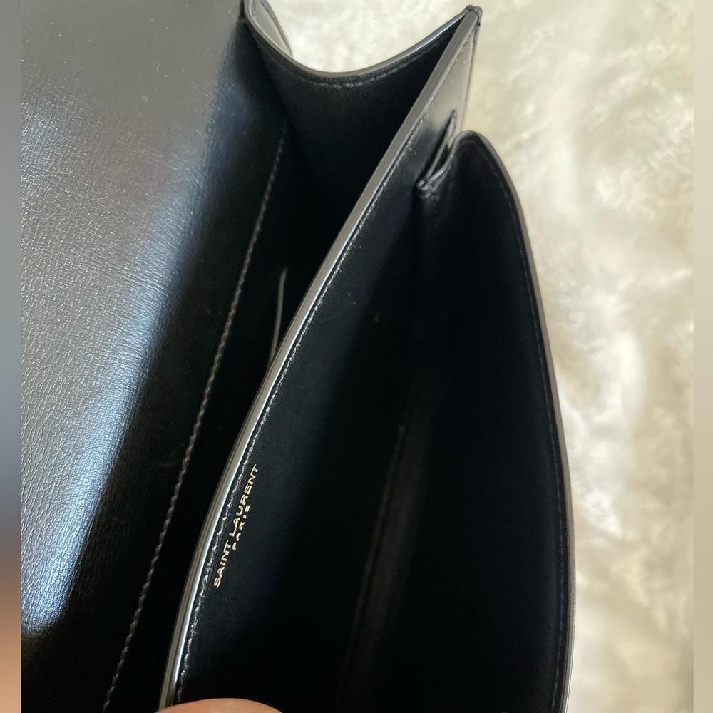 ⭐️Authentic Saint Laurent YSL Medium Sunset Top Handle Black and Gold Handbag ⭐️ - Picture 8 of 15